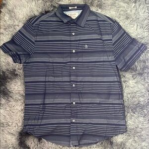 Original Penguin Men's Striped Blue Shirt